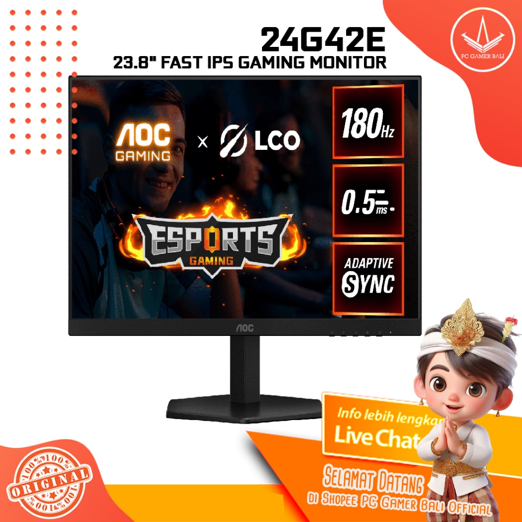 Monitor Gaming AOC 24G42E Fast IPS 180Hz 0.5ms FHD