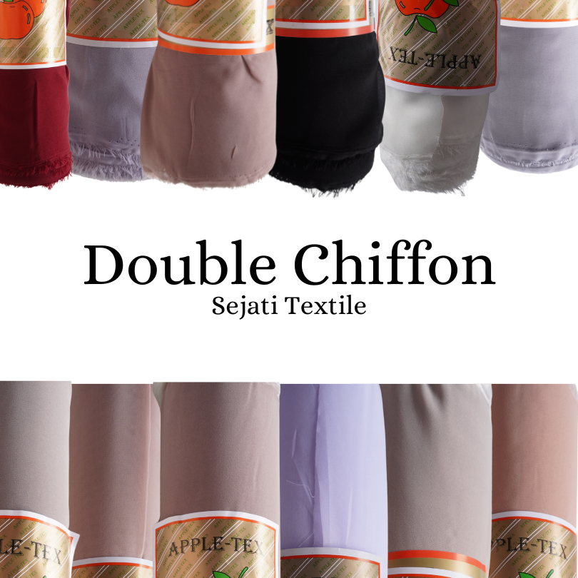 Double Sifon Chiffon Hycont Polycotton 1 Roll 50 Yard Kain Jilbab Murah Surabaya Sejati Textile