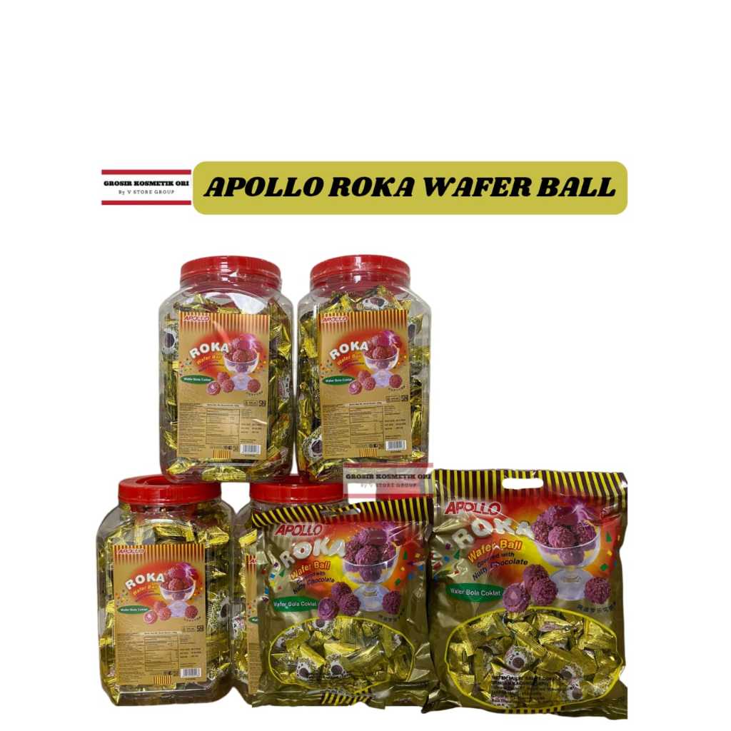 

APOLLO ROKA WAFER BALL TOPLES NETTO 420GR/ROKA REFILL ISI 70PCS KEMASAN 420GR/ROKA REFILL ISI 300GR KEMASAN 300GR