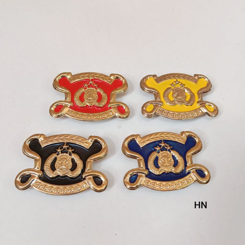 Pin baret polri Kuningan tebal gold