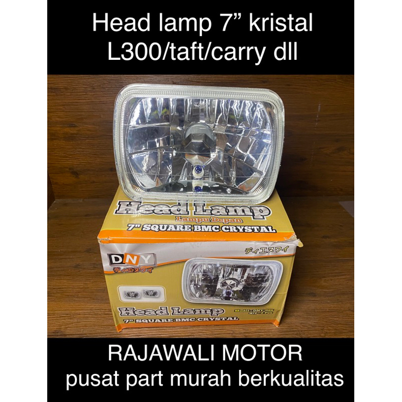 REFLEKTOR H4/HEAD LAMP/LAMPU DEPAN KOTAK 7 INCHI KRISTAL KACA BENING DAN TEBAL #086