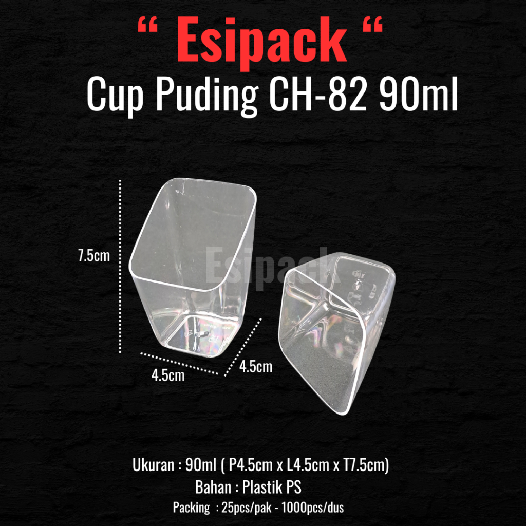 

Cup Puding CH-82 Gelas Puding Desert Cup Jelly 90ml (25pcs/pak)