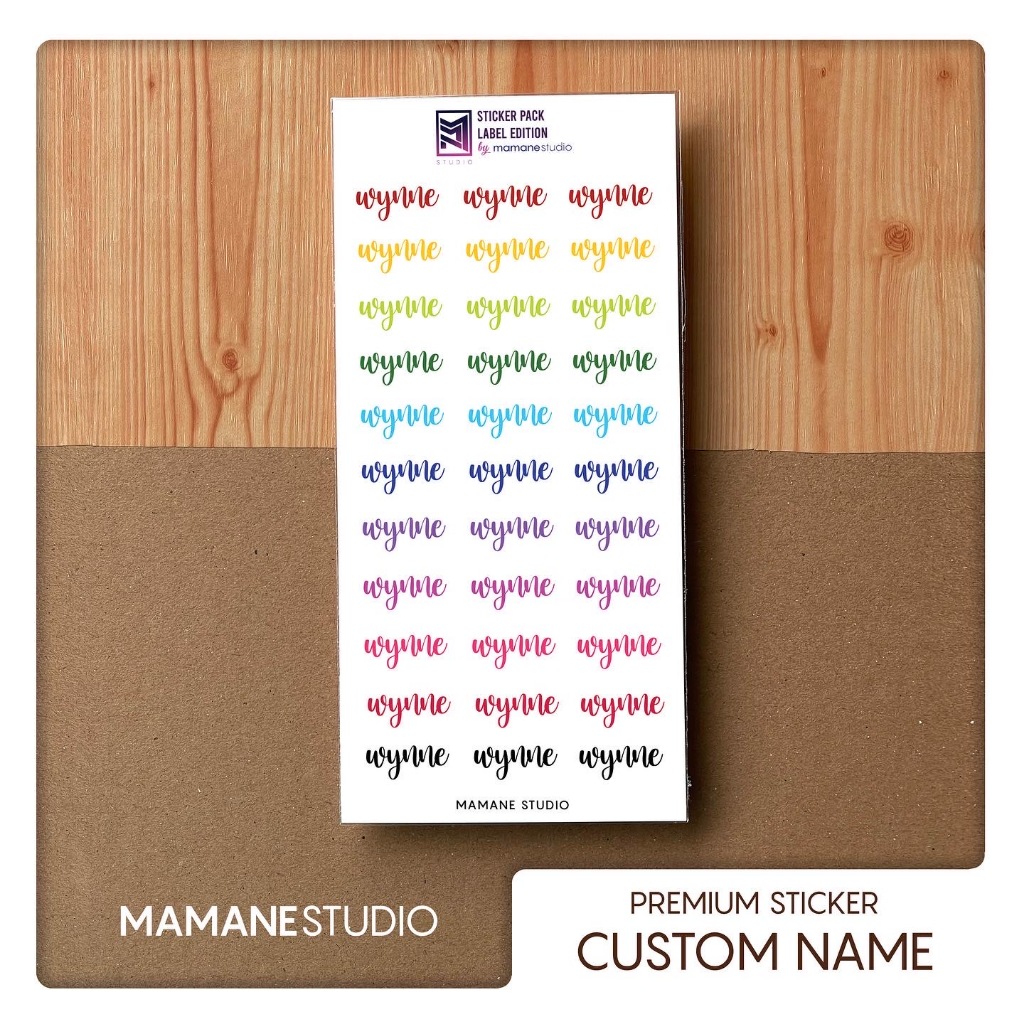 

Sticker Custom Nama - Premium, Anti Air & Debu, Tidak Mudah Robek, Bisa Dicuci