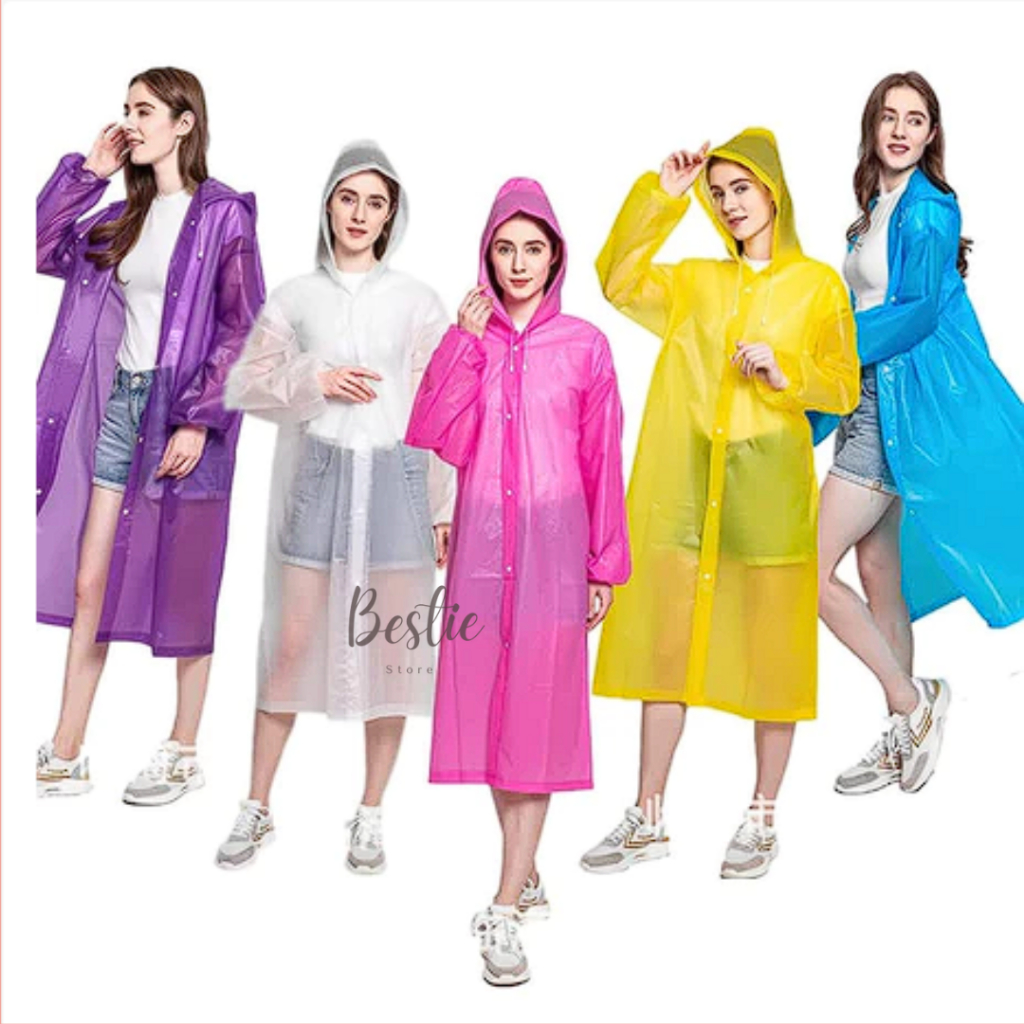 

Bestie Jas Hujan Eva Polos Terusan Raincot Korea Jas Hujan Ponco Tebal Polos