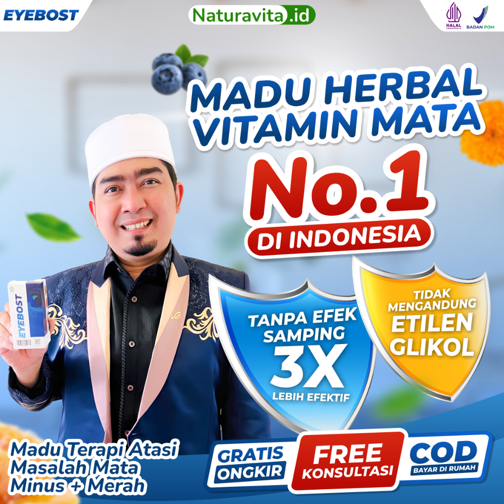 EYEBOST – Madu Herbal Terapi Mata Untuk Mata Minus Mata Buram Katarak, Merah, Bengkak, Iritasi