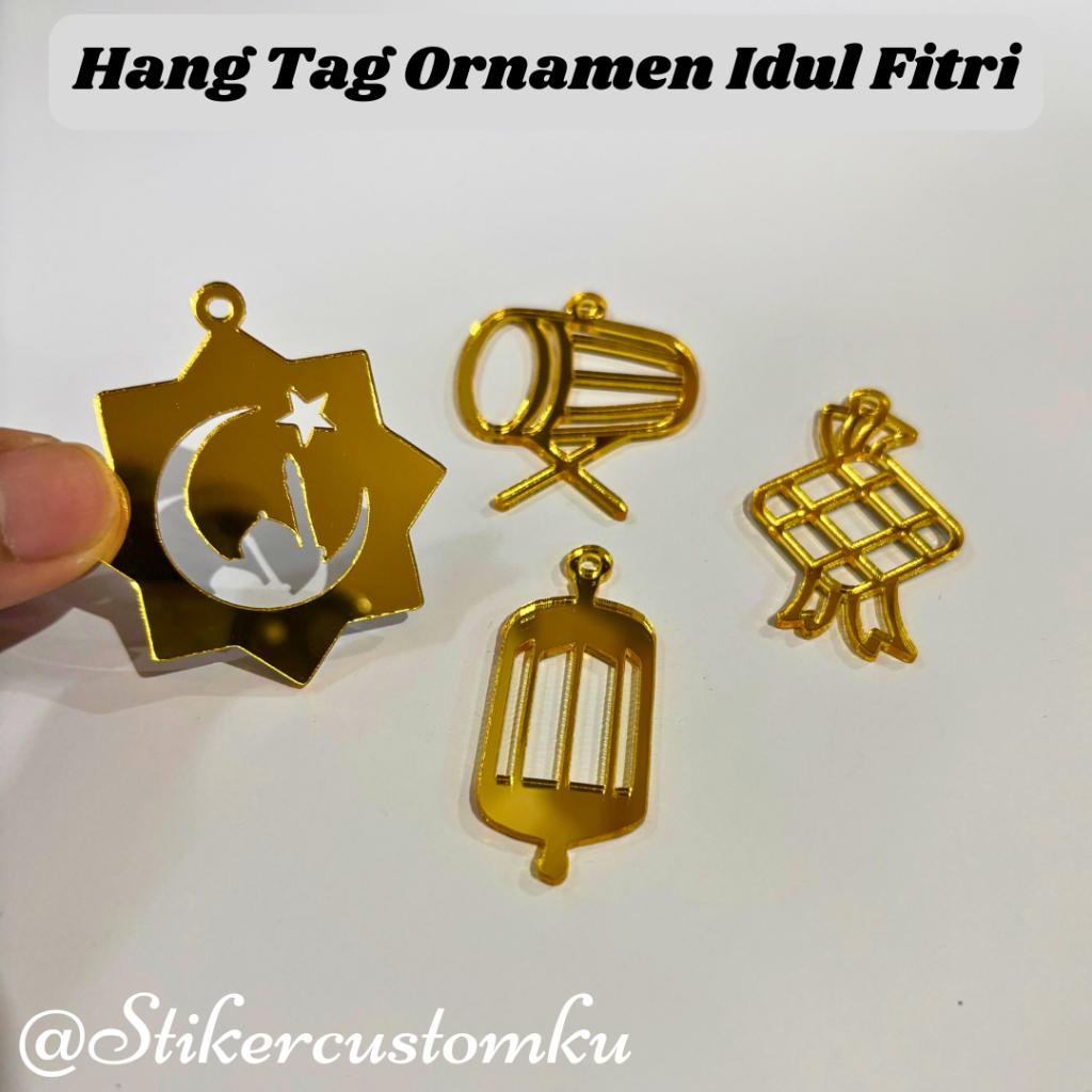 Hang Tag Hampers Idul Fitri Akrilik / Hang Tag Ornamen Idul Fitri Akrilik / Hang Tag Ornamen Lebaran