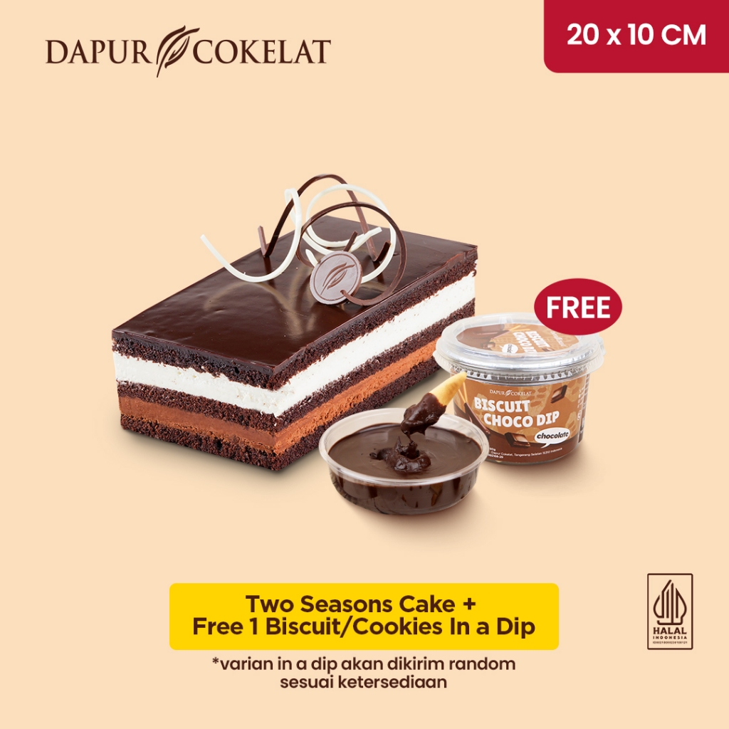

DAPUR COKELAT - Two Seasons Cake 20x10 cm + Free Choco Dip Series