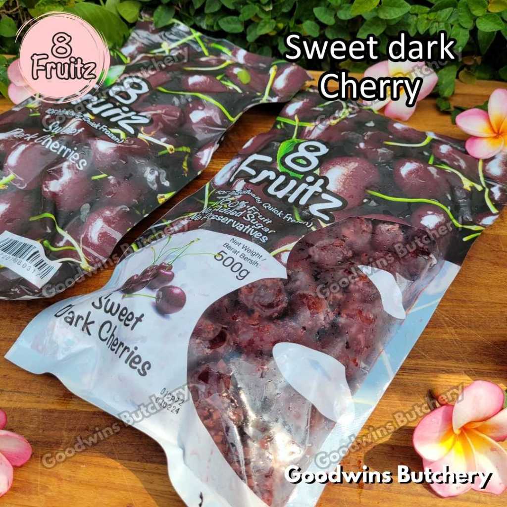 

Frozen fruit IQF DARK CHERRIES SWEET | buah beku import 8 Fruitz CERI CHERRY HITAM MANIS 500g