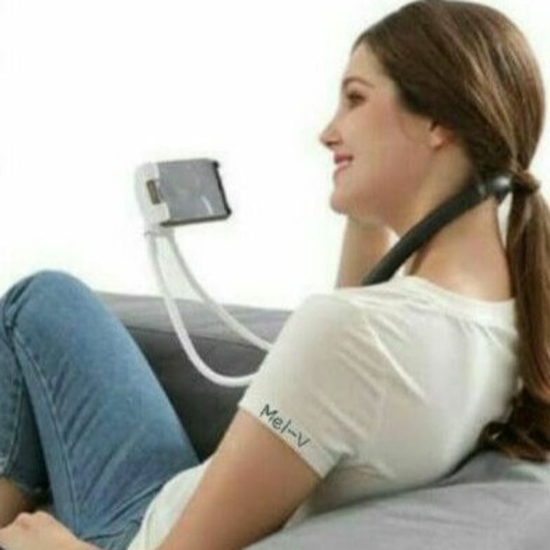 tripod hp smartphone leher lazy neck holder full handphone