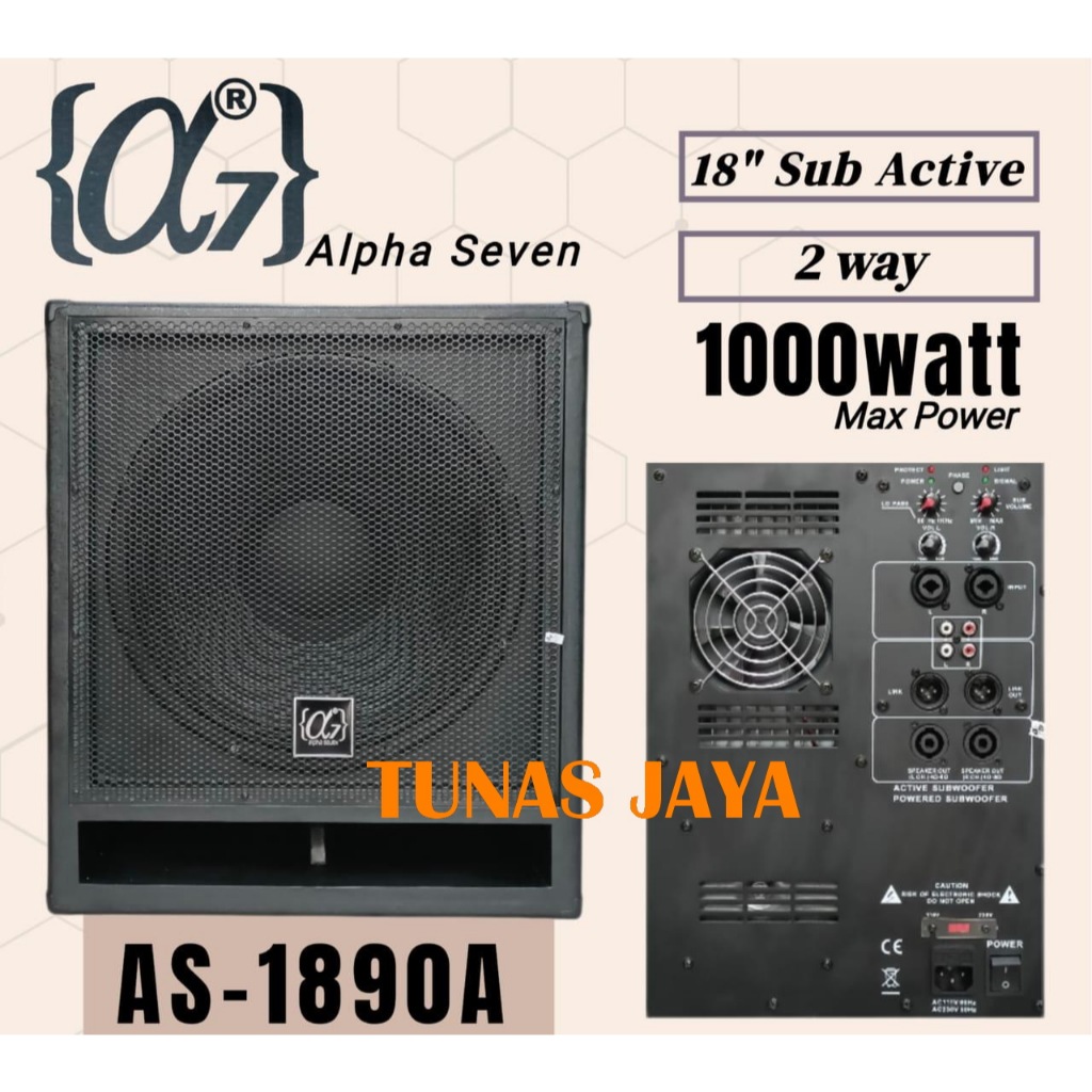 SUBWOOFER AKTIF ALPHA SEVEN AS 1890A 2WAY 1000 WATT ORIGINAL 18 inch alpha seven AS-1890A / AS1890A