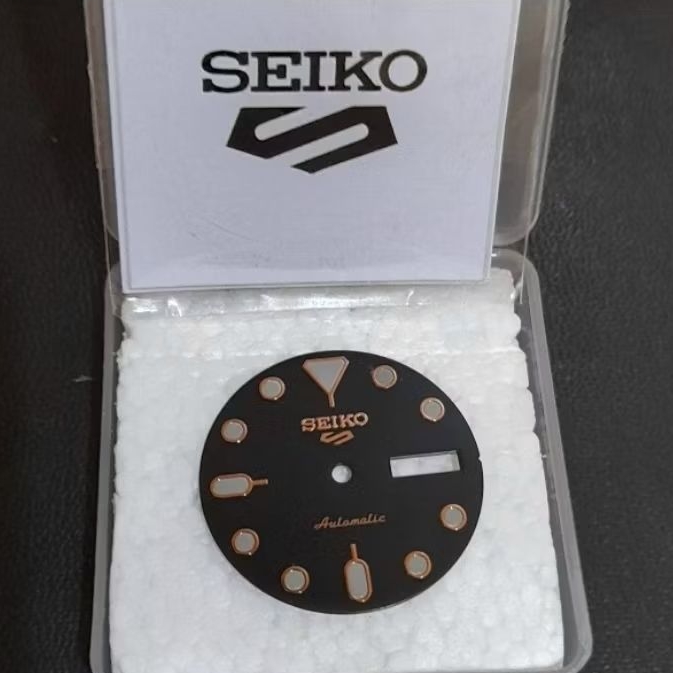 dial seiko 5 srpd black rose gold skx nh35 nh36 blue gradiant