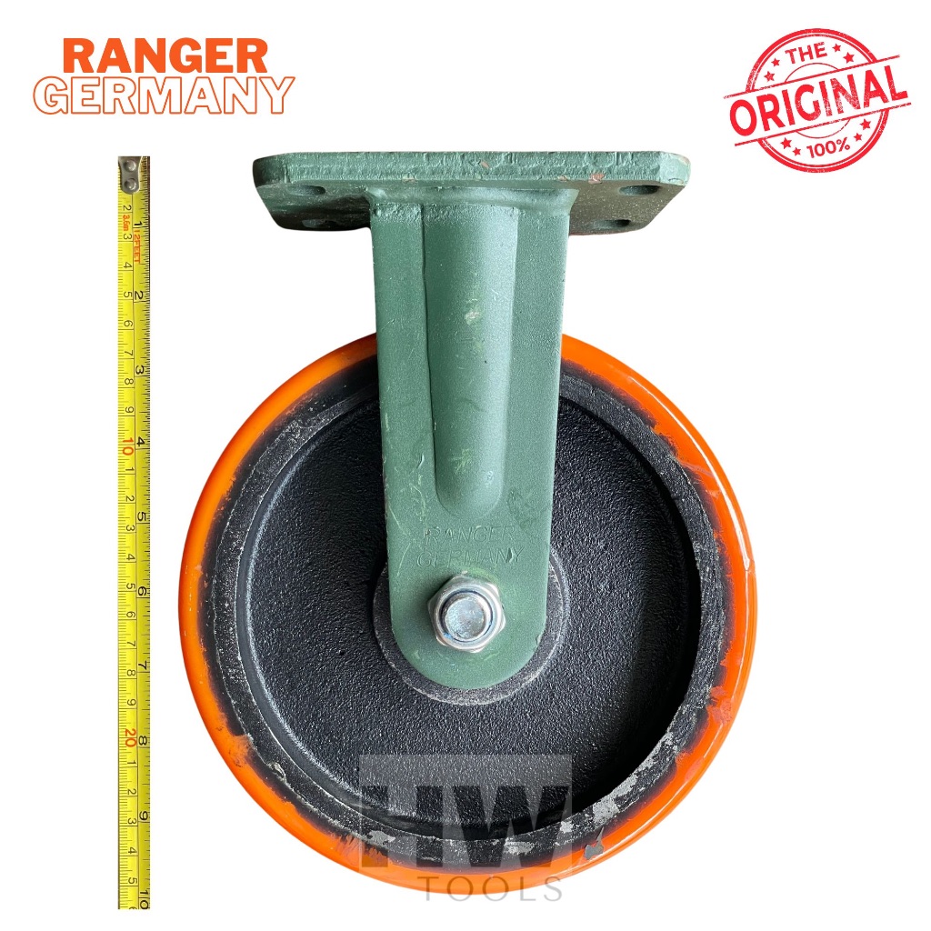 Roda Kastor Mesin Troli Gerobak Besi PU HD 8" Mati Super Heavy Duty Castor Wheel Cast Iron Polyureth