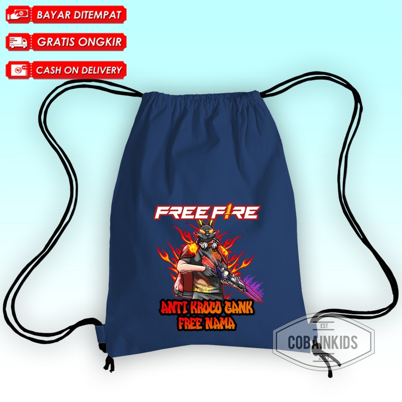 (BISA COD) FREE NAMA TAS SERUT ANAK TAS SEKOLAH ANAK SD SMP MOTIF FF FREE FIRE BUNDLE KELINCI SULTAN