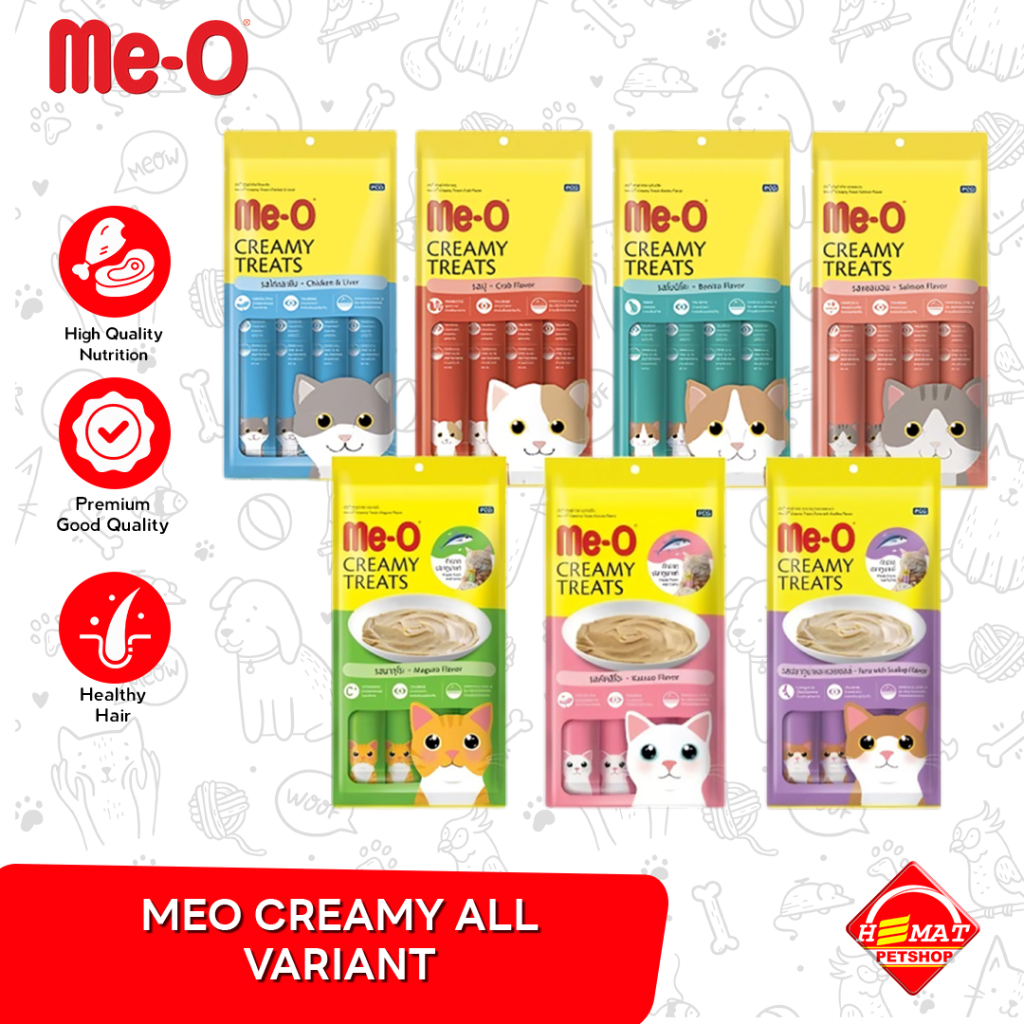 Snack Cemilan Kucing MEO CREAMY TREATS 60gr makanan murah