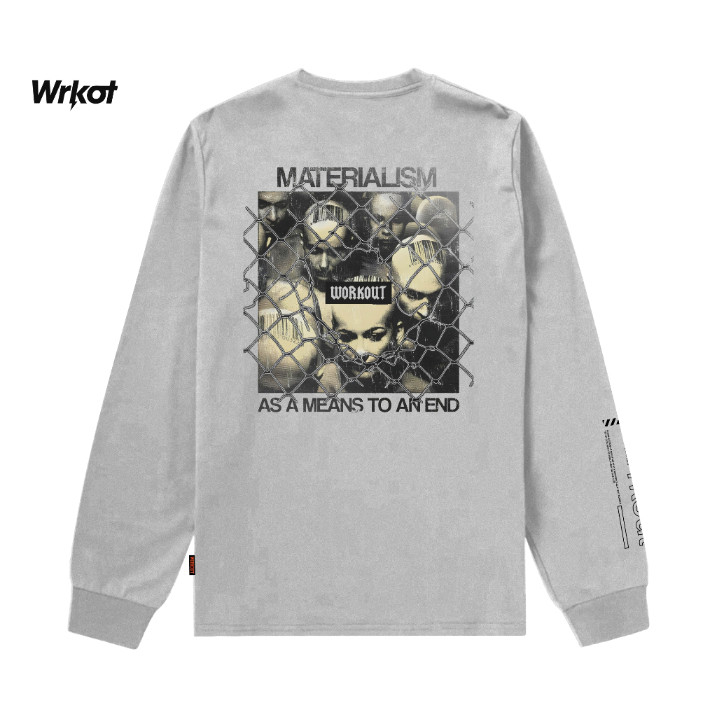 Workout Streetwear (Bisa Cod) Longsleeve baju Kaos Lengan Panjang MATERIALISM