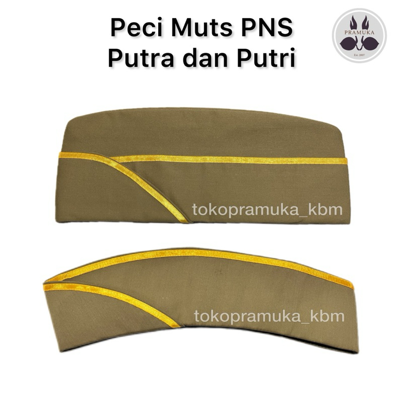Peci Muts PNS Putri Lis Kuning Golongan 4 | Peci Mutz Wanita