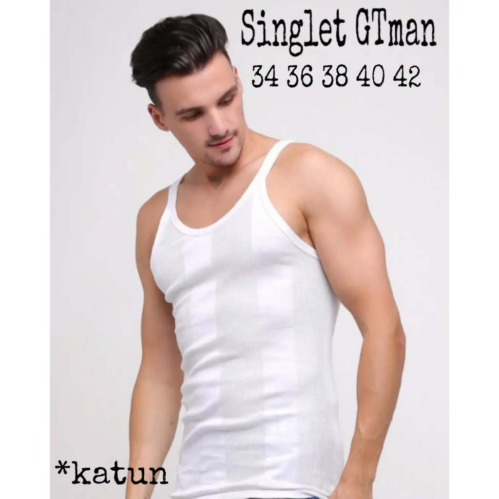 Kaos Dalam Pria GT Man Original 32 34 36 38 40 42 GTMAN SINGLET PRIA Singlet Gt man Pria ukuran 38-4