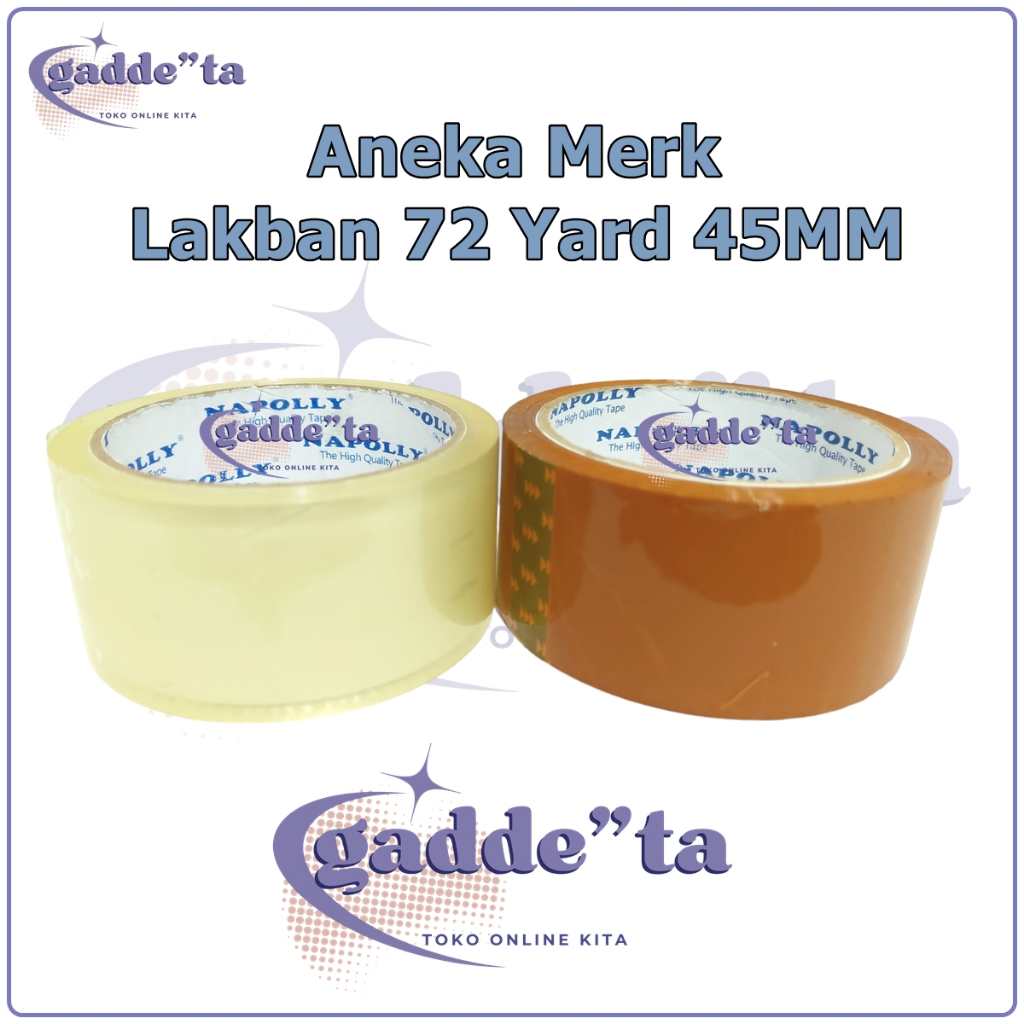 

Lakban 72 Yard 45mm Full/Tebal Bening/Coklat 45 x 72, 45 Omicron Aneka Merk
