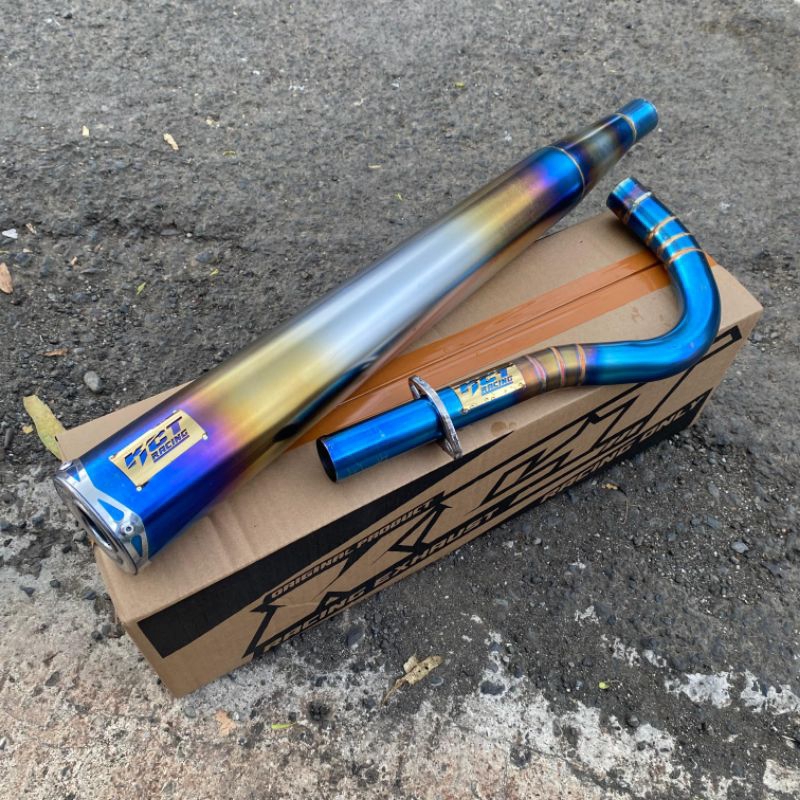 KNALPOT STANDAR RACING HONDA WIN BLUE ORIGINAL KCT