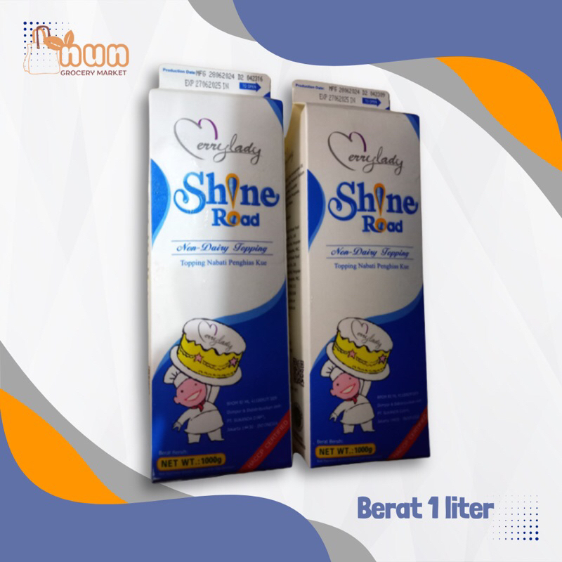 

SHINE ROAD NON DIARY TOPPING 1L WHIPCREAM PENGHIAS KUE