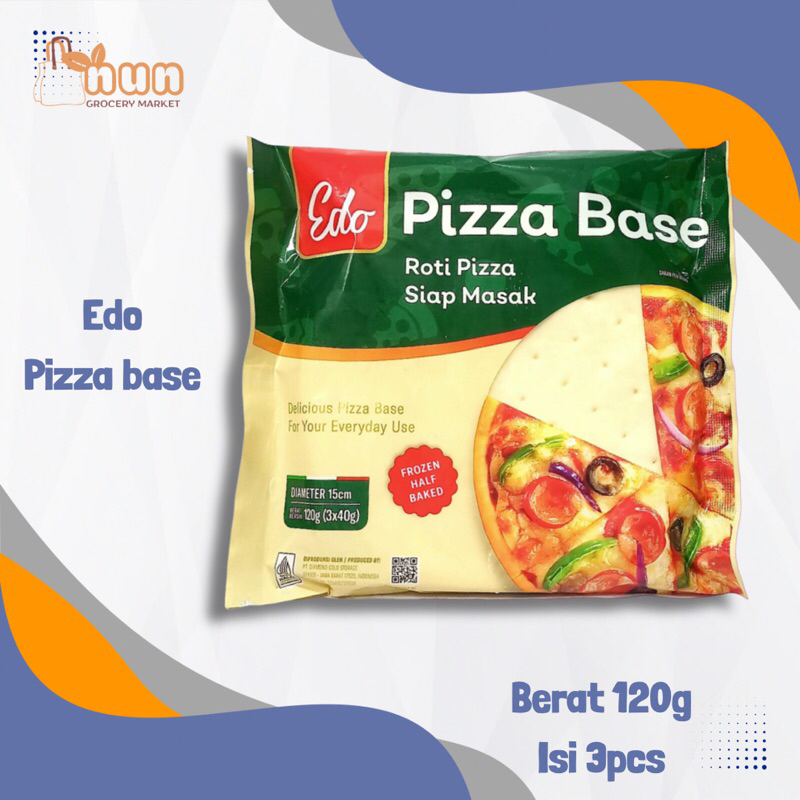 

EDO PIZZA BASE 120g ISI 3 BAHAN OLAHAN MASAKAN PIZZA ENAK