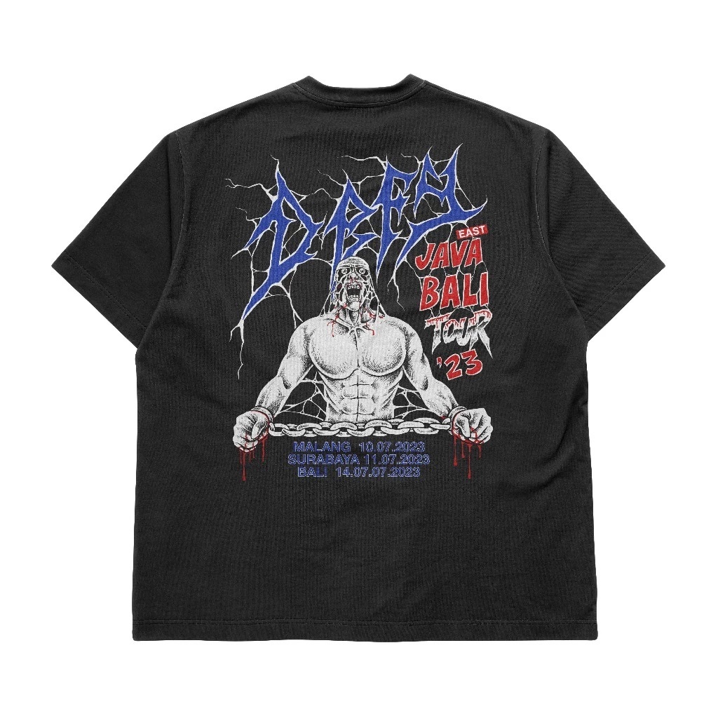 Tshirt Kaos DEFY HC - CELEBES TOUR 2022 Kaos Beatdown Defy Hc Bahan tebal 24s
