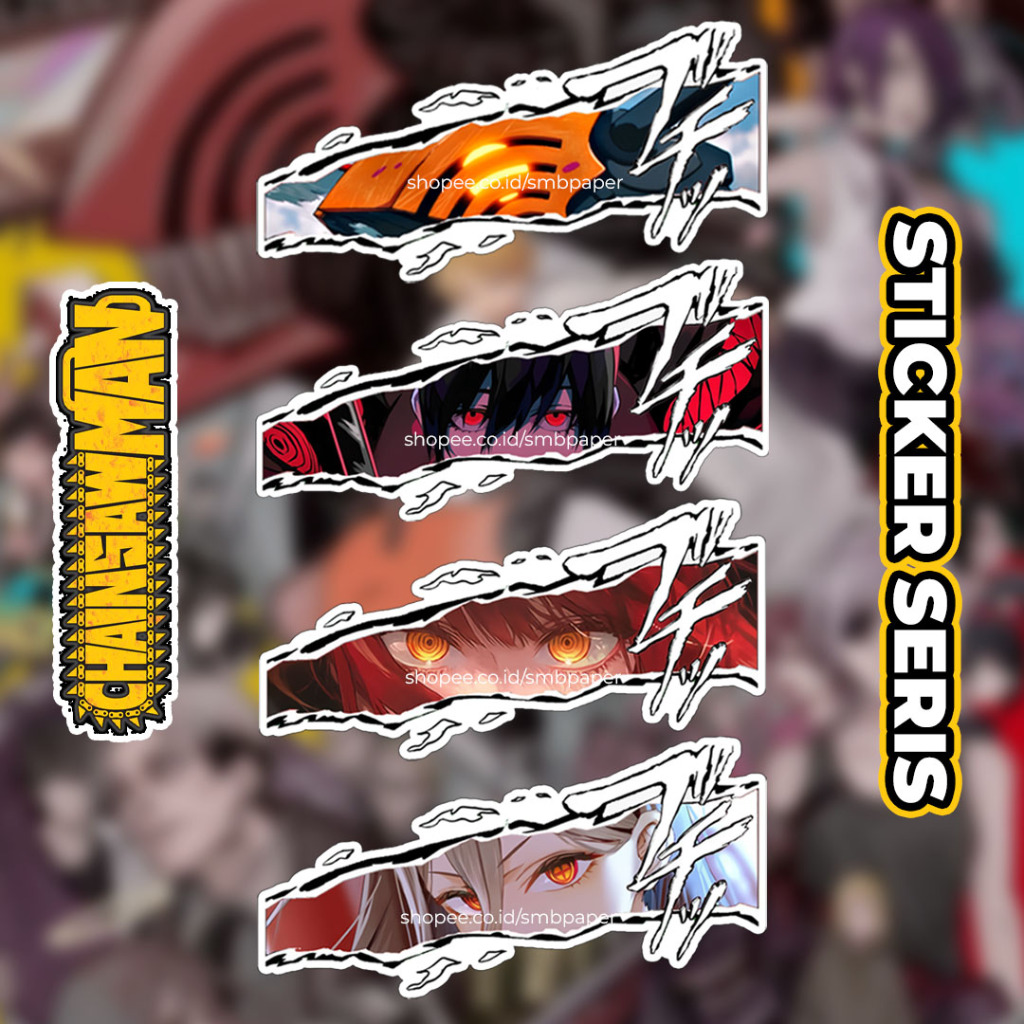 

Stiker Sticker Vinyl Waterproof Anime Chainsaw Man Seris