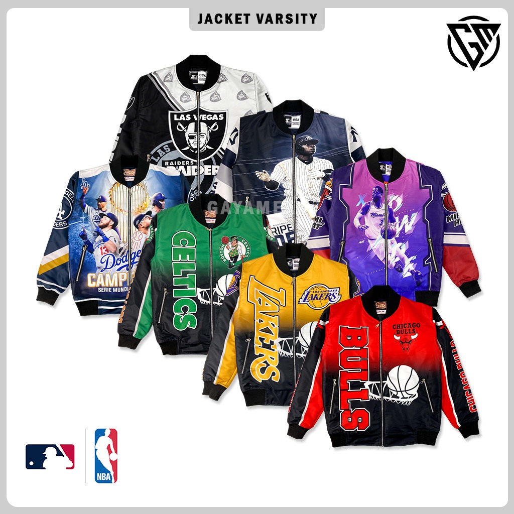 GAYAMEAN - Jacket Varsity Windbreaker Full Printed Bulls Unisex Terbaru Premium