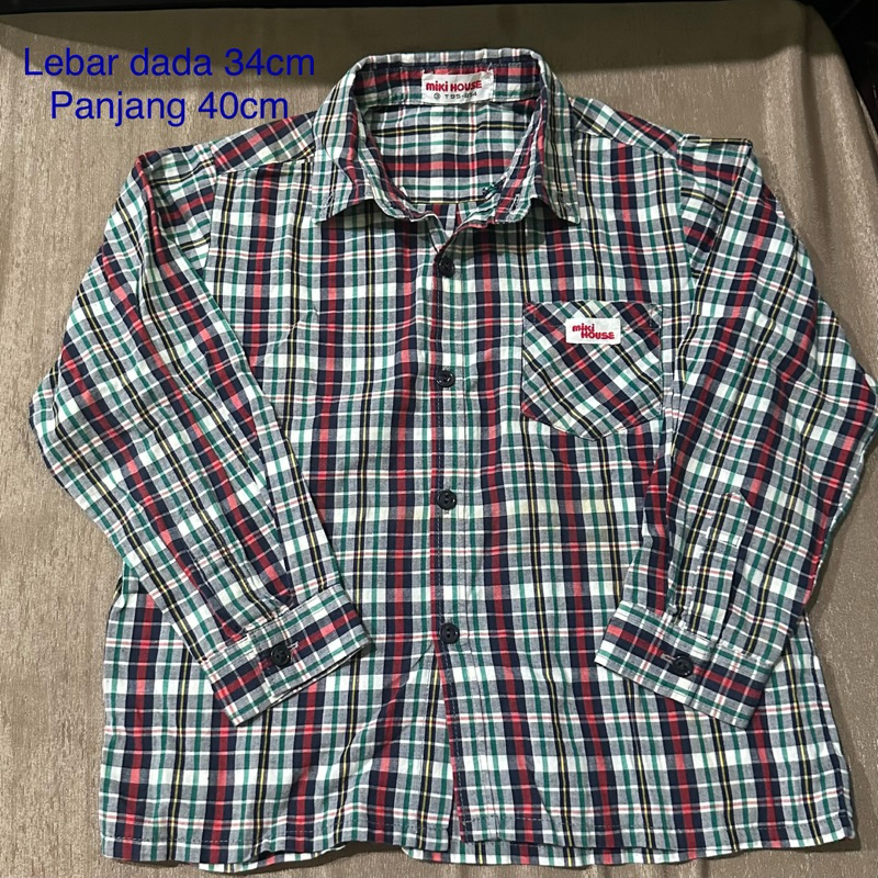 4tahun an Kemeja Anak motif kotak brand miki house