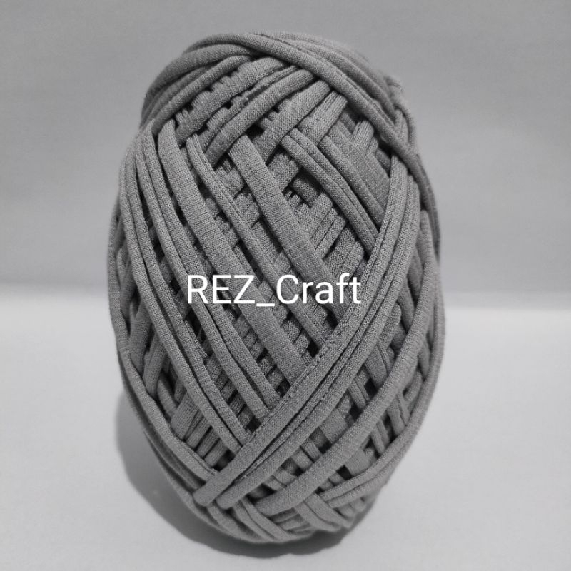 PAKET - Benang Spandex l Benang rajut kaos/ T-Yarn / Tali Kaos - Charcoal Grey