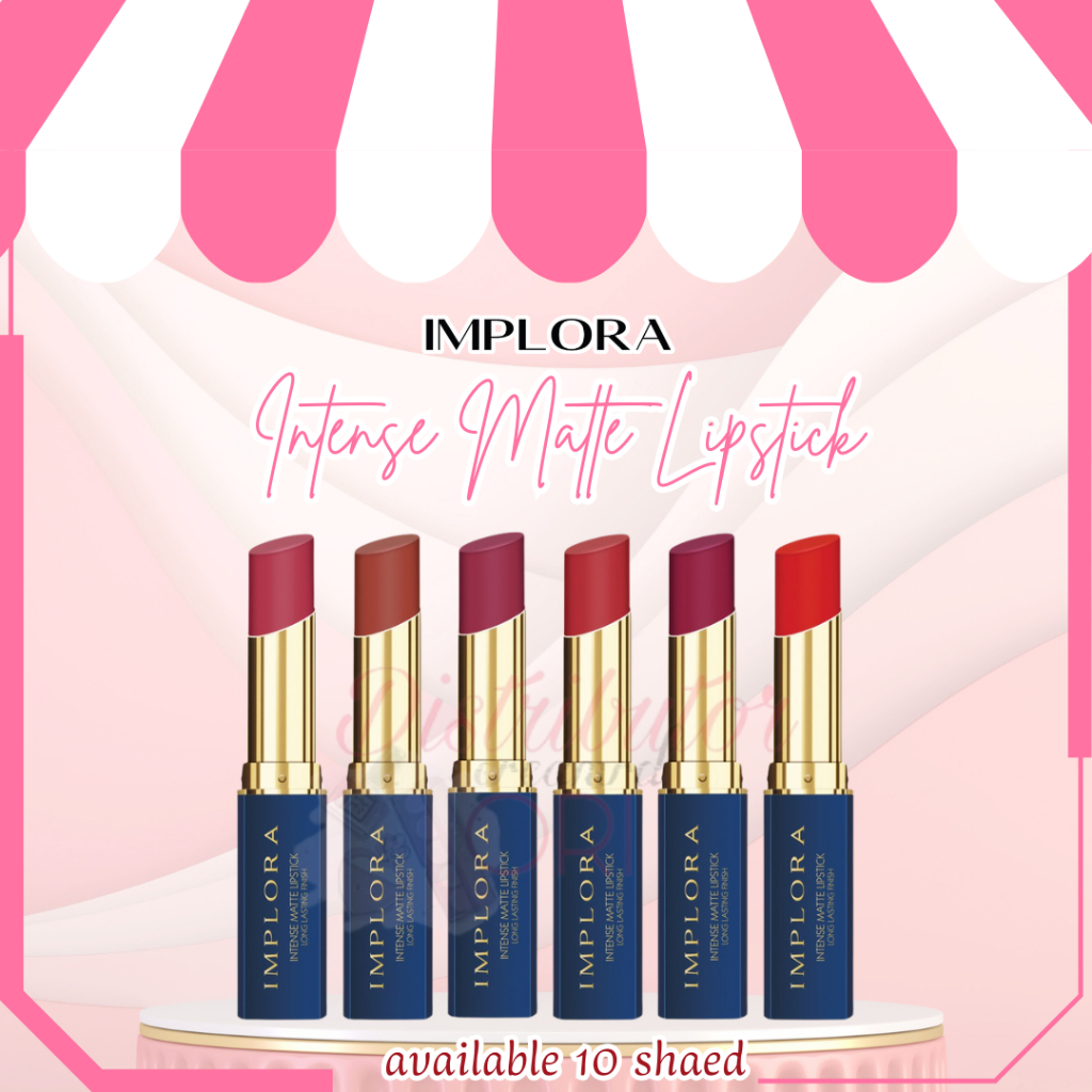 Implora (✔️BPOM) Intense Matte Lipstick Long Lasting Finish | lipstik mate implora