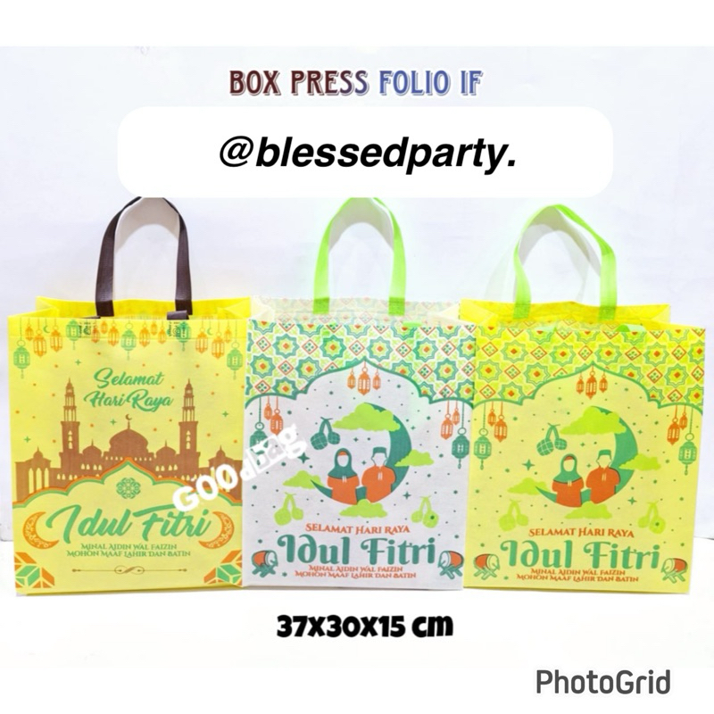 

12 pcs Box Press Folio Paperbag Hampers Idul Fitri Lebaran Goodiebag Kantong Hari Raya