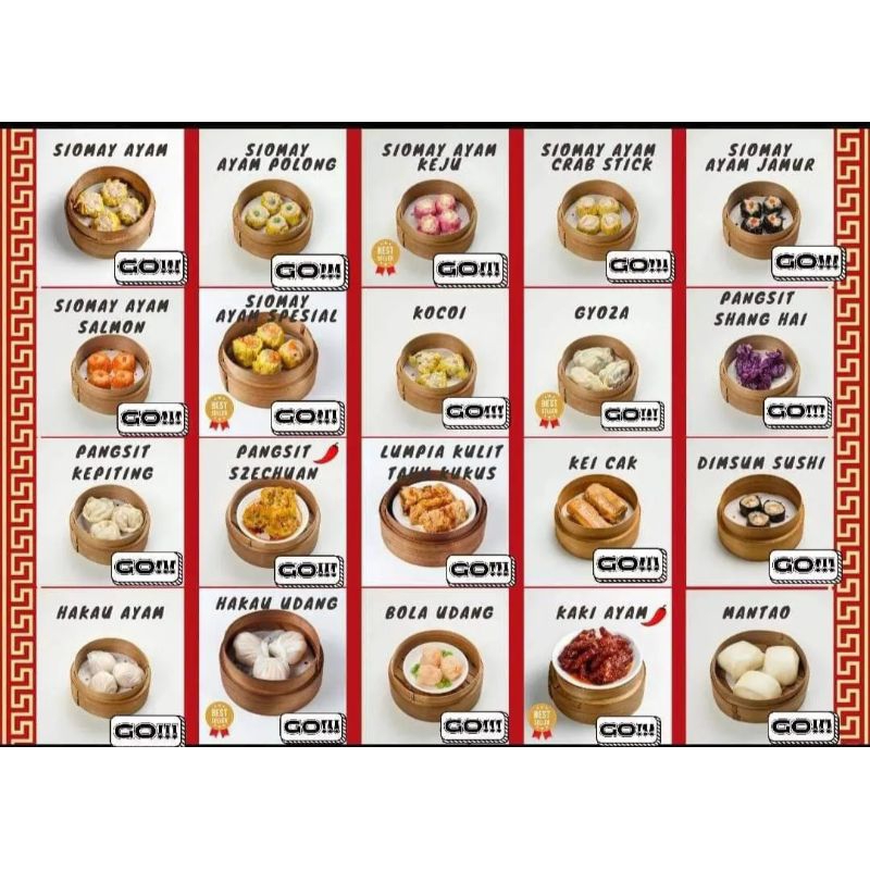 

FROZEN DIMSUM ALL VARIAN ISI 30/40pcs SUPER PREMIUM QUALITY HALAL