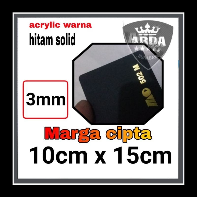 

akrilik 3mm hitam solid A6 10 x 15 akrilik lembaran marga cipta