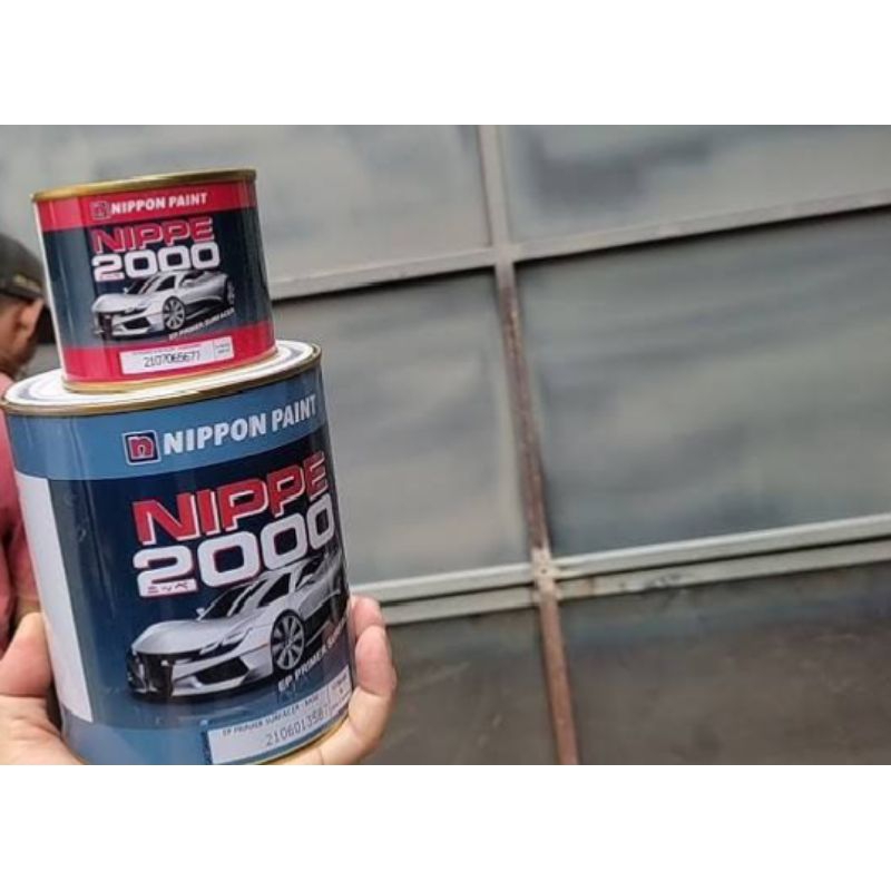 Cat Dasar Poksi Nippe Epoxy Primer Surfacer + Hardener Cat Mobil Motor Besi Nippon Paint