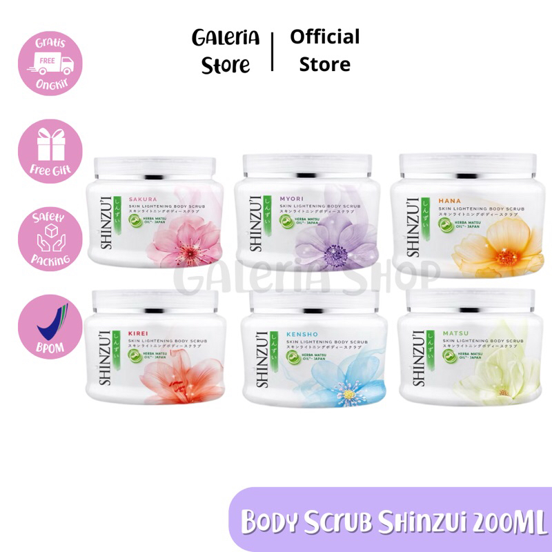 (READY STOK) BODY SCRUB SHINZUI 200GR | BODY SCRUB SHINZUI KIREI | BODY SCRUB SHINZUI SAKURA | BODY 