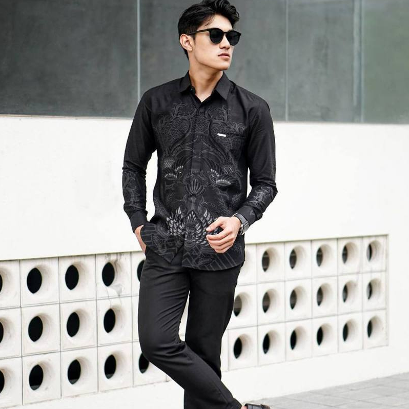 Baju Batik Pria Hadiah Kado Pacar Cowok Terbaru Pernikahan Kemeja Cwo Lengan Panjang Pendek Slimfit 