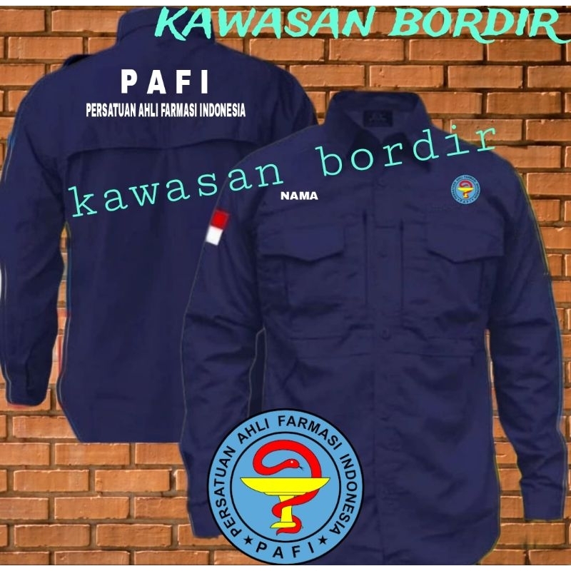 Terbaru kemeja tactikal PAFI persatuan ahli farmasi pdh PAFI seragam pagi baju PAFI farmasi seragam 