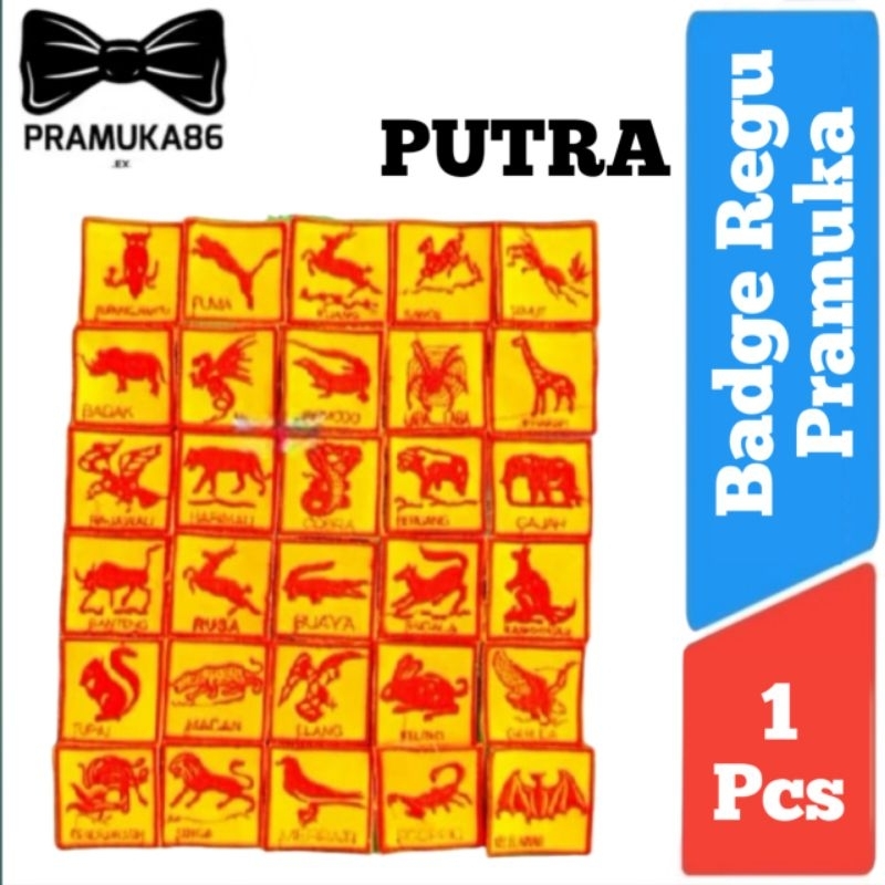 Badge Tanda Regu Hewan (Putra) / Tanda Regu Pramuka / Tanda Regu Pramuka Hewan (Putra) Bordir