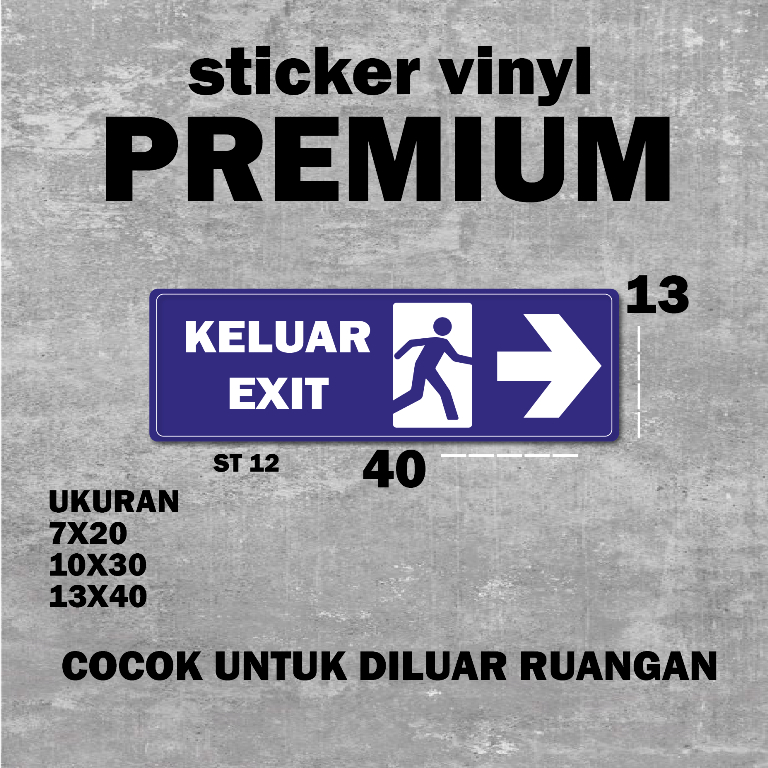 

PDFtek - Stiker Vynil PREMIUM Jalur Exit Dan Keluar Arah Kanan Sticker Petunjuk Jalur Keluar Warna Biru