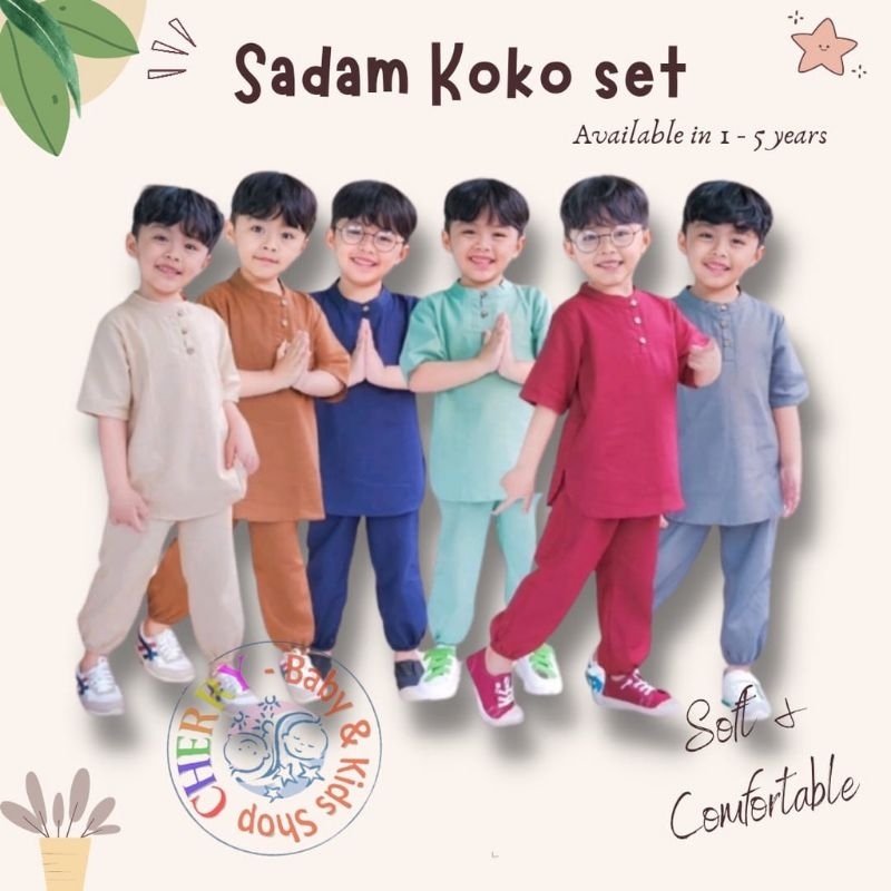 Baju Koko anak Sadam umur 1 tahun -5 tahun