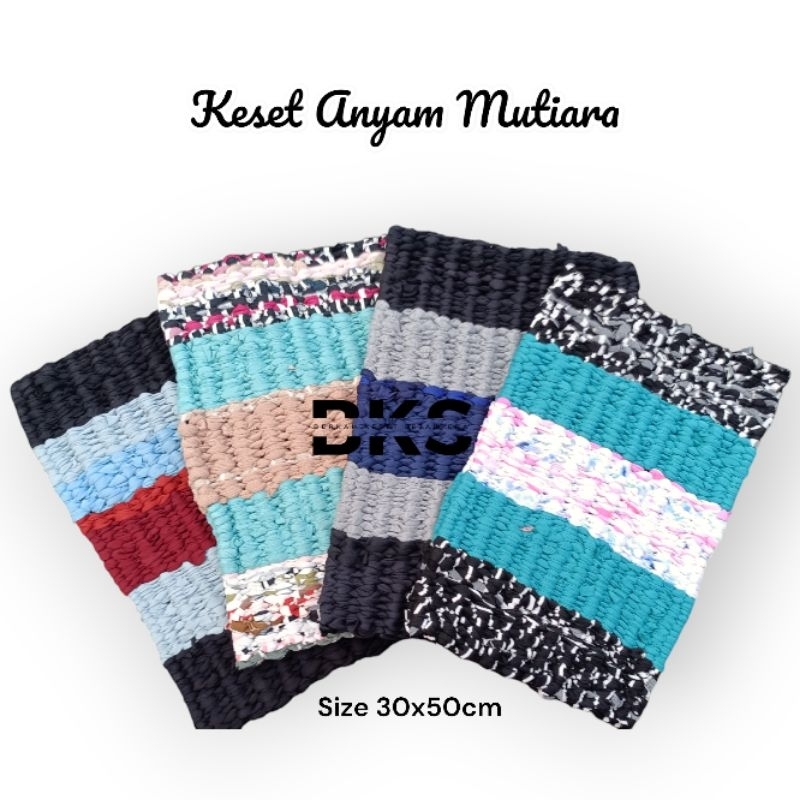 Keset Lantai Kain Anyam Mutiara Tebal Keset Menyerap Air