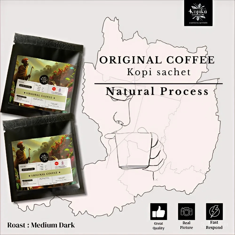 

KOPI SACHET 100% KOPI TANPA GULA, PROSES NATURAL