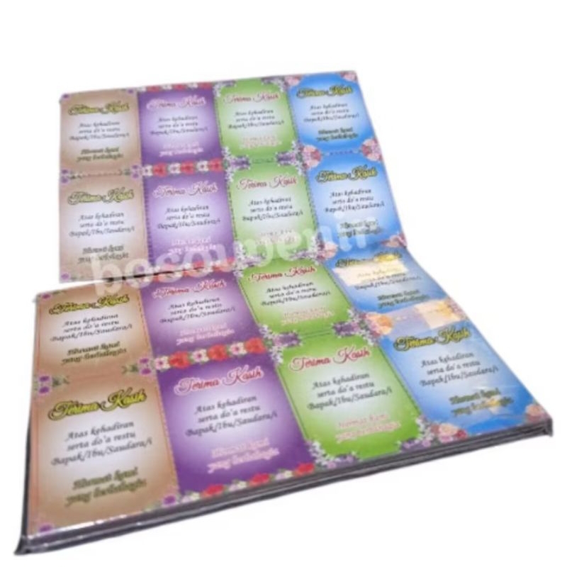 Isi 100 kartu ucapan Terimakasih warna campur l kartu souvenir Terima kasih l kartu ucapan Terima ka