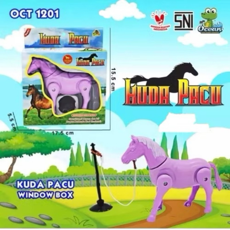 Mainan Kuda Pacu Mainan Anak Hewan Kuda Pacu Kuda-Kudaan OCT 1201 Bisa Jalan