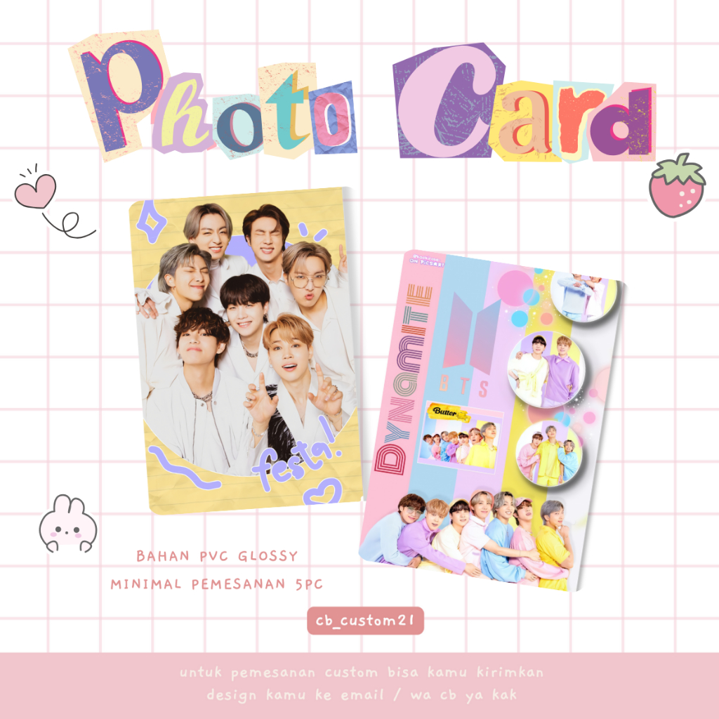 Photo Card Idol Kpop / Photo Card PVC Glossy Premium