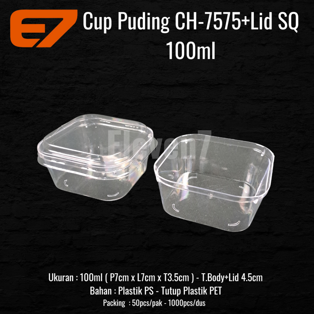 Cup Puding CH-7575+Lid 100ml - Cetakan Dessert Cup - Jelly Cup ( 50pcs )