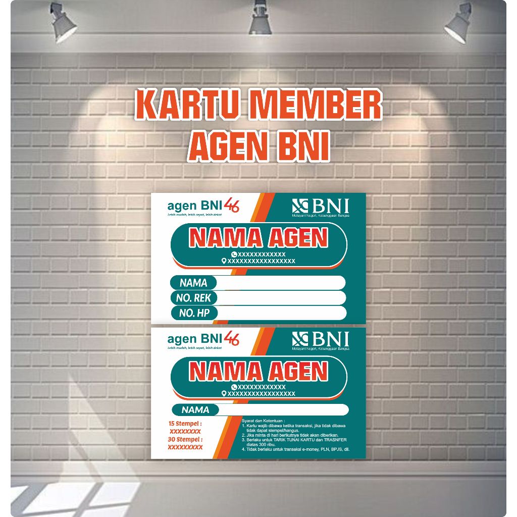

Kartu Nama Member Agen BNI | Kartu Pelanggan Agen BNI