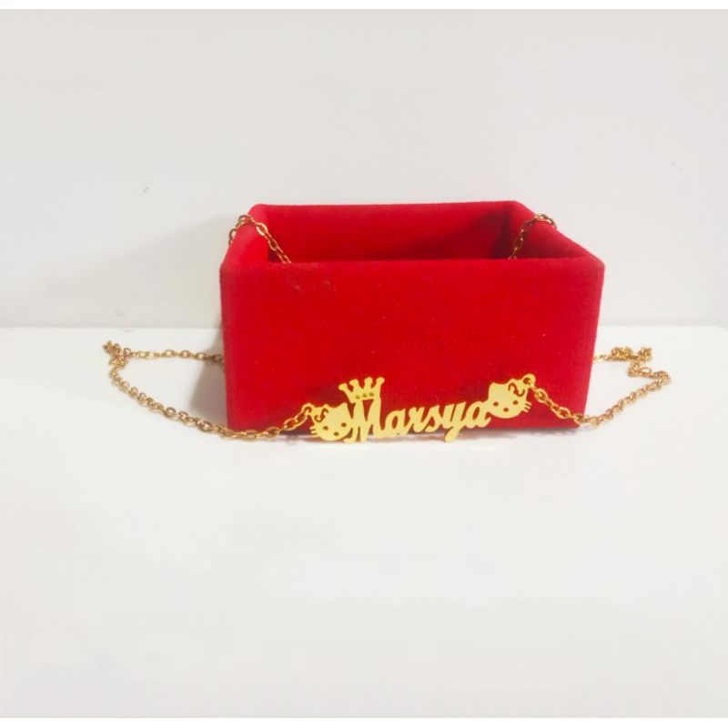 kalung ukir nama anak titanium