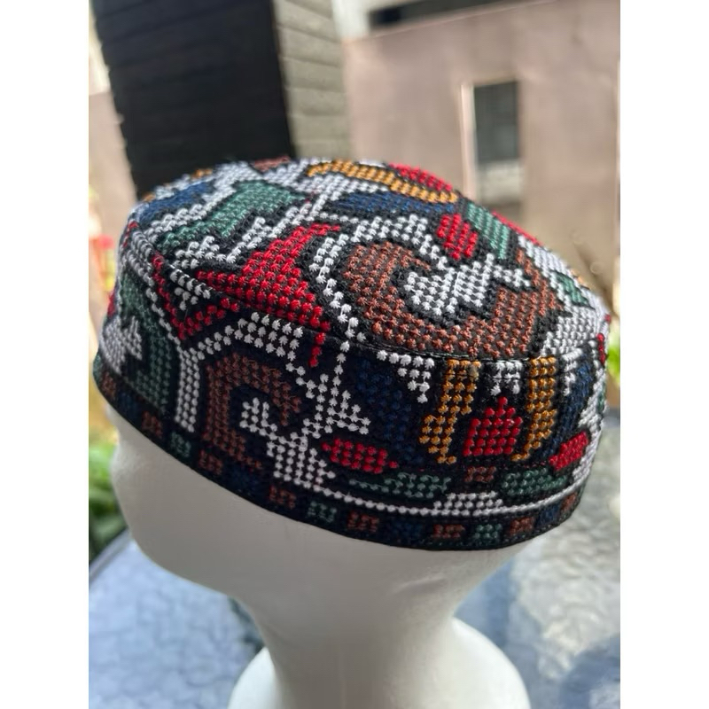 peci pakistan rajut strimin full bordir anak dan dewasa